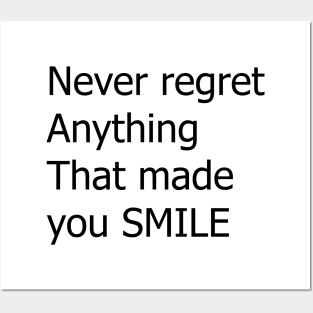 never regret for anything motivation text quote design Posters and Art